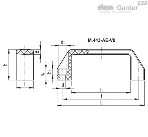 M.443 AE-V0 Bridge handles | Elesa+Ganter